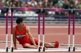 刘翔摔倒无缘晋级半决赛