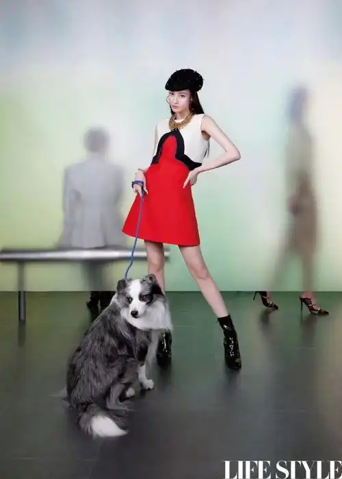 热巴开年大片,眨眼秀美背超惊艳,牵着宠物狗喜气洋洋