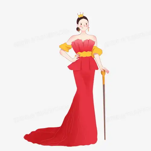 手绘女神节之戴皇冠的女王png图片素材免费下载女神png30003000像素