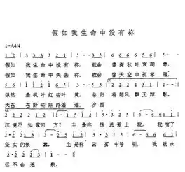 基督教歌曲,假如生命中没有你的歌谱