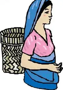 手绘戴着蓝色头巾的女人下载1541727