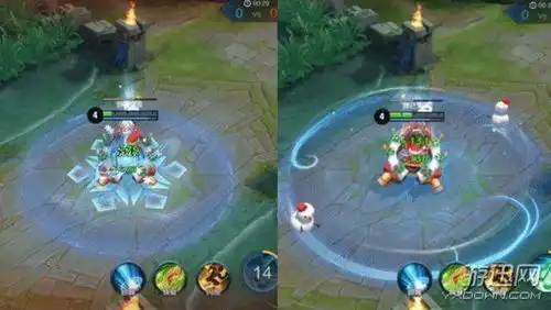 王者荣耀蔡文姬圣诞皮肤特效受伤后身上泛起雪花