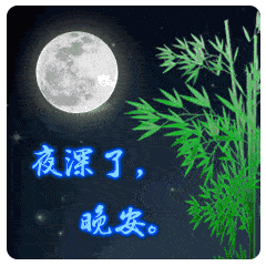 睡前晚上好动态表情包晚安问候语温馨一句话