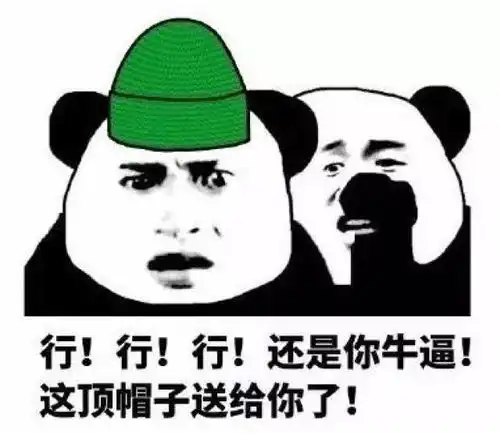 恶搞表情包熊猫绿帽子