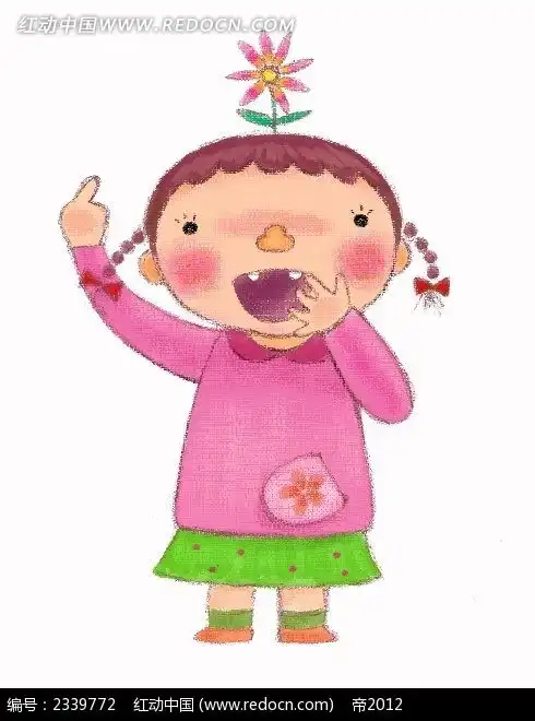 手绘掉了门牙的小女孩时尚人物漫画psd素材免费下载红动网