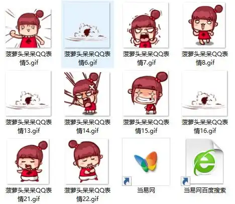 菠萝头呆呆表情包下载菠萝头呆呆qq动图表情包下载当易网
