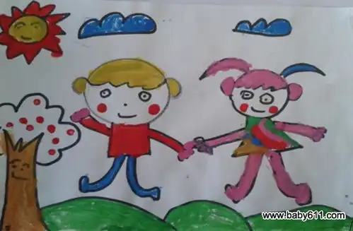 郊游儿童画图片大全