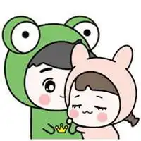 蛙哥兔姐比心情侣头像微信头像图片大全