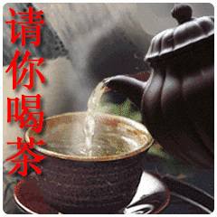 请你喝茶真人聊天动态表情图