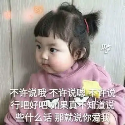 萌娃撒娇表情包不许说哦,不许说嗯,只能说你爱我
